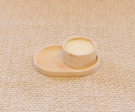 Conjunto bandeja pequena + vela aromática